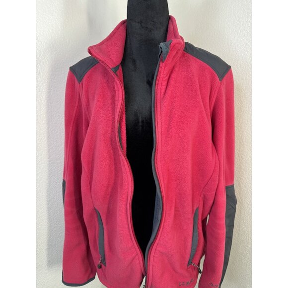 L.L. Bean Womens Polartec Wind Pro Fleece Jacket L Pink & Gray - Picture 1 of 7
